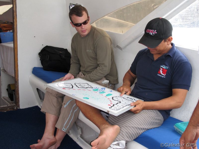 Besprechung des Tauchziels, Galapagos