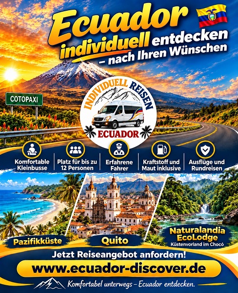 Ecuador mit Fahrer im Fahrzeug erkunden